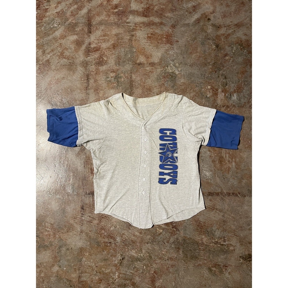 Vintage Dallas Cowboys Button Jersey Shirt Sz S/M *